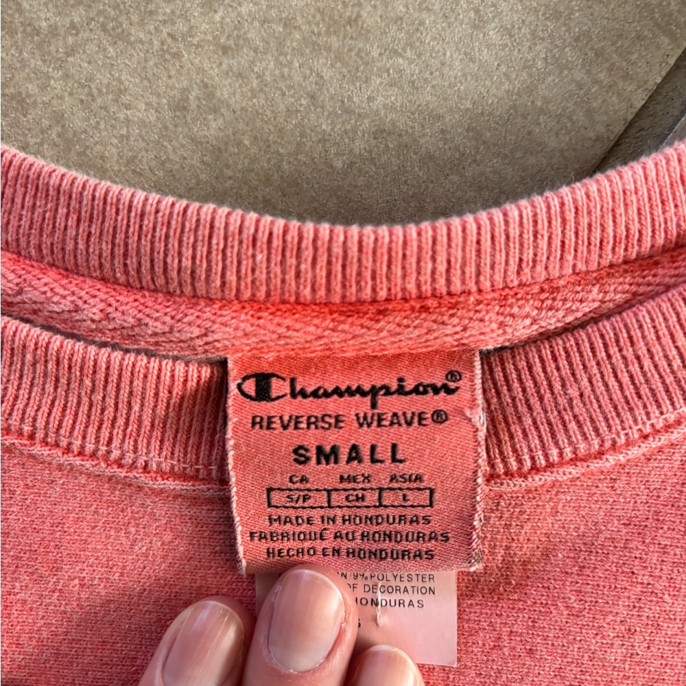 Pink Cropped Champion Sweater View 2